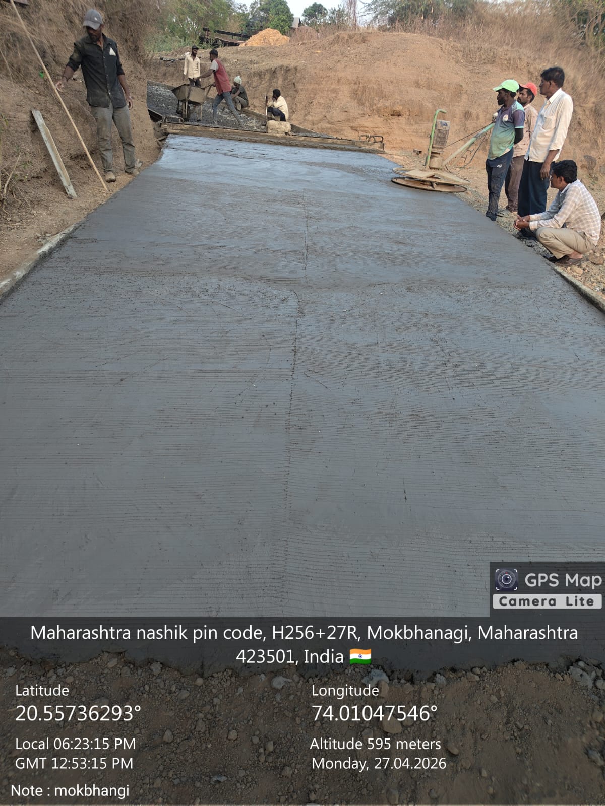 Newly constructed road through rural landscape